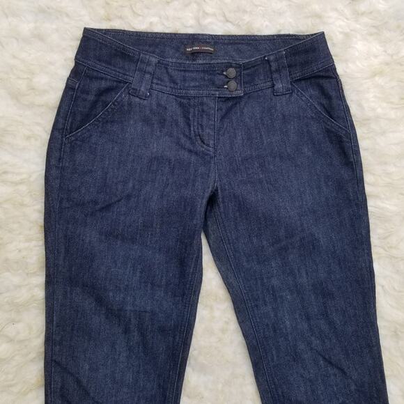 Cinch Buckle Back Capri Jeans NY & Co Size 6 Stretch Dark Stretch Denim Crop - Picture 7 of 8